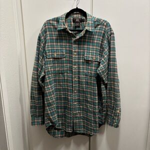 VTG 90s Double RRL Ralph Lauren Men’s Large Three Star Tag Cotton Plaid Shirt